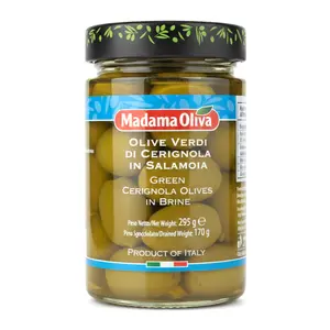 Oliu Xanh Ngâm Nước Muối, Green Cerignola Olives in Brine (295g) - MADAMA OLIVA