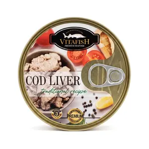 Gan Cá Tuyết Cao Cấp Đóng Hộp, Cod Liver, Traditional Recipe (230g) - VITAFISH