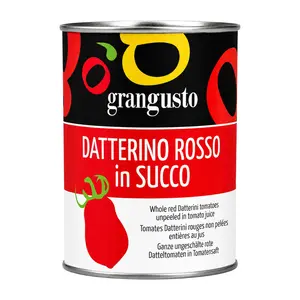 Cà Chua Nguyên Trái, Whole Red Datterini Tomatoes Unpeeled in Tomato Juice (400g) - GRANGUSTO