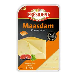 Phô Mai Lát, Maasdam Cheese Slices, 6 Lát (150g) - PRESIDENT