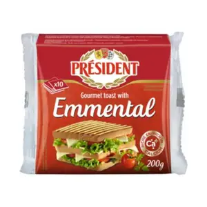 Phô Mai Lát, Gourmet Toast with Emmental, 10 Lát (200g) - PRESIDENT
