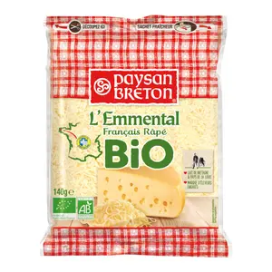 Phô Mai Emmental Bào Sợi Hữu Cơ, L`Emmental, Francais Râpé, Bio (140g) - PAYSAN BRETON