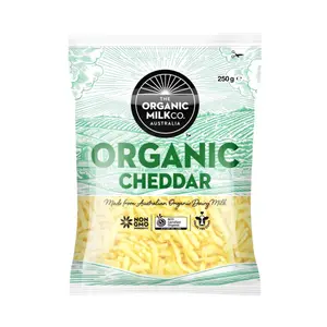 Phô Mai Cheddar Sợi Hữu Cơ, Organic Cheddar, Shredded (250g) - THE ORGANIC MILK CO.