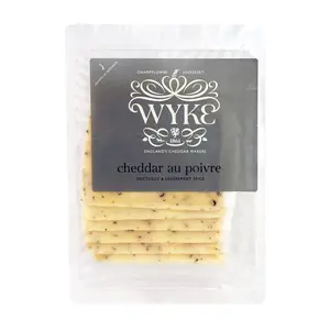 Phô Mai Lát Vị Tiêu Đen, Cheddar au Poivre, 6 Lát (160g) - WYKE FARMS
