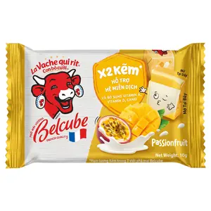 Phô Mai Vuông Vị Xoài & Chanh Dây, Belcube, Cheese Cubes, Passion Fruit & Mango, 15 Viên (78g) - LA VACHE QUI RIT