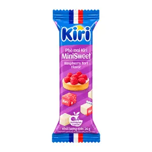 Phô Mai Vuông Vị Bánh Tart Mâm Xôi, Mini Sweet Cheese Cubes, Raspberry Tart Flavor, 4 Viên (26g) - KIRI