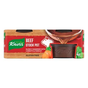 Nước Cốt Bò Cô Đặc, Beef Stock Pot, with Carrots & Parsley, Gluten Free, 4 Gói (112g) - KNORR