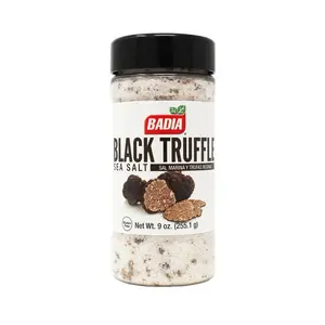 Muối Biển Nấm Truffle, Black Truffle Sea Salt, Gluten Free, 9 oz (255.1g) - BADIA