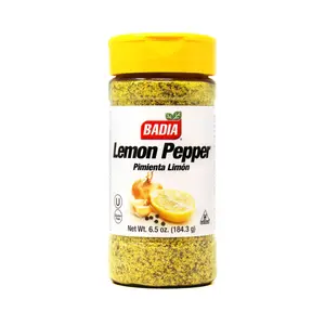Muối Tiêu Chanh Vàng, Lemon Pepper, Gluten Free, 6.5 oz (184.3g) - BADIA