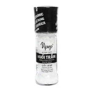 Muối Trắng Hạt Nắp Cối Xay, Himalayan Crystal White Salt, Ceramic Grinder (120g) - VIPEP