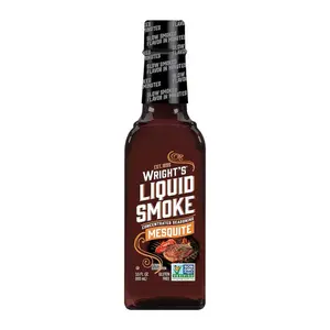 Sốt Ướp Thịt Nướng, Liquid Smoke, Concentrated Seasoning Mesquite, Gluten Free, 3.5 fl oz (103ml) - WRIGHT'S