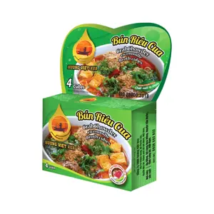 Viên Gia Vị Bún Riêu Cua, Crab Chowder Rice Noodle Broth Cubes, 4 Viên (75g) - HUONG VIET XUA