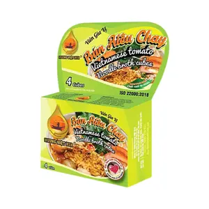 Viên Gia Vị Bún Riêu Chay, Vietnamese Tomato Noodle Broth Cubes, 4 Viên (75g) - HUONG VIET XUA