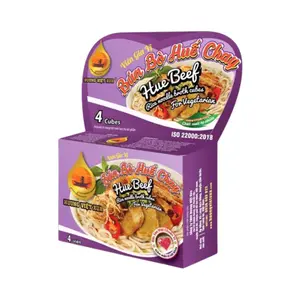 Viên Gia Vị Bún Bò Huế Chay, Rice Noodle Broth Cubes for Vegetarian, 4 Viên (75g) - HUONG VIET XUA