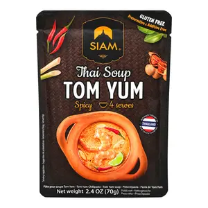 Sốt Tom Yum Ớt Đỏ & Me Thái, Thai Soup Tom Yum, Spicy, 4 Phần, 2.4 oz (70g) - SIAM