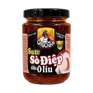 Sa Tế Sò Điệp Dầu Oliu, Premium Scallop XO Satay in Olive Oil (230g) - ONG CHA VA