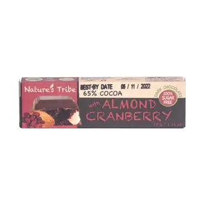 Socola Đen Hạnh Nhân & Nam Việt Quất, Dark Chocolate with Almond & Cranberry, 65% Cocoa, Sugar Free (38g) - NATURE'S TRIBE
