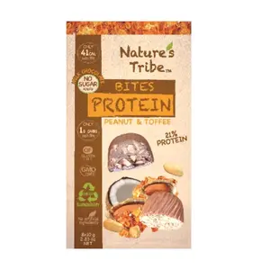 Socola Sữa Đậu Phộng, Protein Bites, Peanut & Toffee, 21% Protein, 8 pcs (80g) - NATURE'S TRIBE