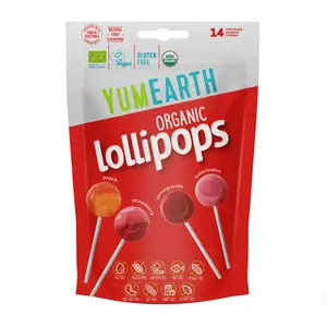 Kẹo Mút Trái Cây Hữu Cơ, Organic Lollipops, 4 Fruity Flavors, 14 Cây (87g) - YUMEARTH