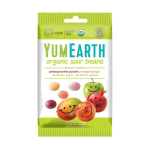 Kẹo Trái Cây Hữu Cơ Hình Hạt Đậu, Organic Sour Beans, 4 Fruity Flavors (50g) - YUMEARTH