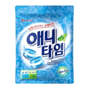Kẹo Bạc Hà Không Đường, Anytime, Xylitol Non-Sugar Candy, Bluemarine (74g) - LOTTE