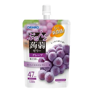 Thạch Trái Cây Vị Nho Tím, Purun & Konjac Jelly Standing Pouch, Grape, 49 kcal (130g) - ORIHIRO