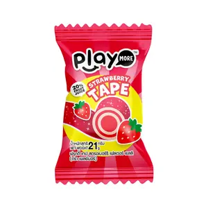 Kẹo Dẻo Cuộn Vị Dâu, Strawberry Chewy Tape, 20% Fruit Juice (21g) - PLAYMORE