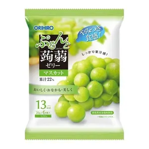 Thạch Rau Câu Vị Nho Xanh, Purun & Konjac Jelly Pouch, Shine Muscat Grape, 6 Gói (120g) - ORIHIRO