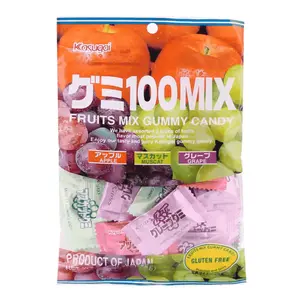 Kẹo Dẻo Hoa Quả, 100 Mix, Fruits Mix Gummy Candy, Gluten Free (102g) - KASUGAI