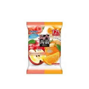 Thạch Rau Câu Vị Táo & Cam, Purun & Konjac Jelly Pouch, Apple & Orange, 12 Gói (240g) - ORIHIRO