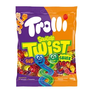 Kẹo Dẻo Hình Sâu Xoắn Chua Ngọt, Squiggle Twist, Sweet & Sour (100g) - TROLLI