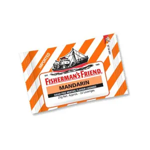 Kẹo Cay Con Tàu Vị Quýt, Sugar Free Menthol Flavour Lozenges, Mandarin, 22 Viên (25g) - FISHERMAN'S FRIEND