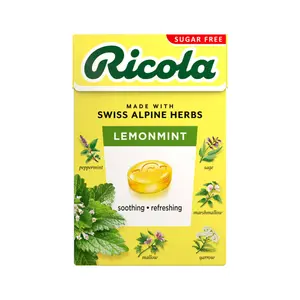 Kẹo Thảo Mộc Chanh & Bạc Hà, Swiss Herb Lozenges, Lemon Mint, Sugar Free (40g) - RICOLA