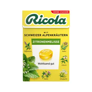 Kẹo Thảo Dược Tía Tô Đất, Swiss Herb Lozenges, Lemon Balm, Sugar Free (50g) - RICOLA