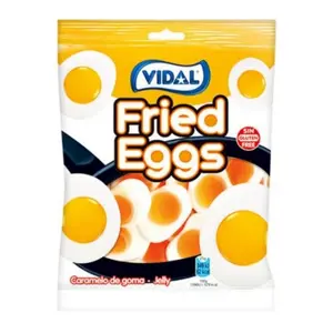 Kẹo Dẻo Hình Quả Trứng Chiên, Fried Eggs Gummy, Cream Flavour (80g) - VIDAL