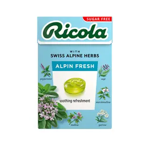 Kẹo Thảo Mộc Tươi Mát, Swiss Alpine Herbs, Alpin Fresh, Sugar Free (40g) - RICOLA