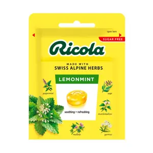 Kẹo Thảo Mộc Chanh Bạc Hà Không Đường, Swiss Herb Lozenges, Lemon Mint, Sugar Free (17.5g) - RICOLA