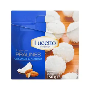 Socola Trắng Nhân Dừa Hạnh Nhân, Premium Pralines, Coconut & Almond, 5.3 oz (150g) - LUCETTO