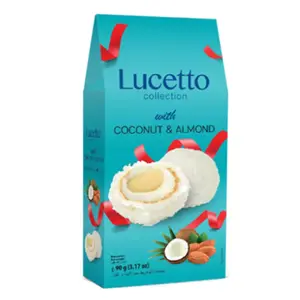 Socola Xốp Phủ Dừa Nhân Hạnh Nhân, with Coconut & Almond, 3.17 oz (90g) - LUCETTO