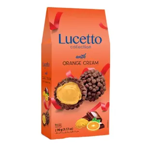 Socola Xốp Phủ Ngũ Cốc Socola Nhân Kem Cam, with Orange Cream, 3.17 oz (90g) - LUCETTO