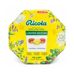Kẹo Ngậm Thảo Mộc Không Đường, Swiss Alpine Herbs Candies, Sugar Free, Limited Edition (100g) - RICOLA