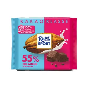 Socola Sữa 55% Cacao, Kakao-Klasse, 55% die Milde aus Ghana (100g) - RITTER SPORT
