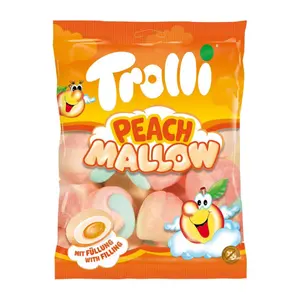 Kẹo Xốp Marshmallow Đào, Peach Mallow, with Fruity Filling (150g) - TROLLI