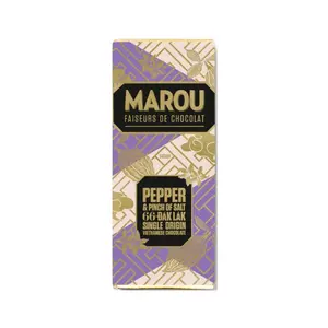 Socola Vị Muối Tiêu, Dak Lak 66% Single Origin Vietnamese Chocolate, Pepper & Pinch of Salt (24g) - MAROU