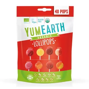 Kẹo Mút Trái Cây Hữu Cơ, Organic Pops, Gluten Free, 40 Cây, 8.7 oz (248g) - YUMEARTH