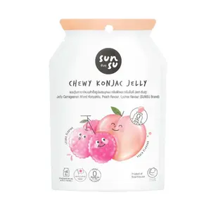 Thạch Vị Đào & Vải, Chewy Konjac Jelly, Lychee & Peach, 0 Calories, 6 Cái (96g) - SUNSU