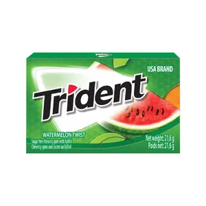 Kẹo Cao Su Không Đường Vị Dưa Hấu, Sugar Free Chewing Gum with Xylitol, Watermelon Twist (21.6g) - TRIDENT