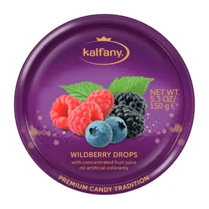 Kẹo Ngậm Dâu Rừng, Wildberry Drops, with Concentrated Fruit Juice, 5.3 oz (150g) - KALFANY