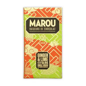 Socola Vị Gừng Chanh, Ba Ria 69% Single Origin Vietnamese Chocolate, Ginger & Lime (80g) - MAROU