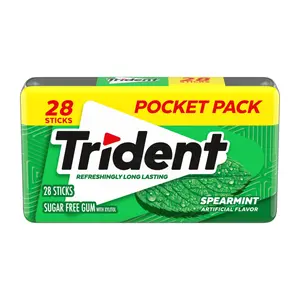 Kẹo Cao Su Không Đường Vị Bạc Hà, Sugar Free Gum with Xylitol, Spearmint, 28 Tép (50.4g) - TRIDENT